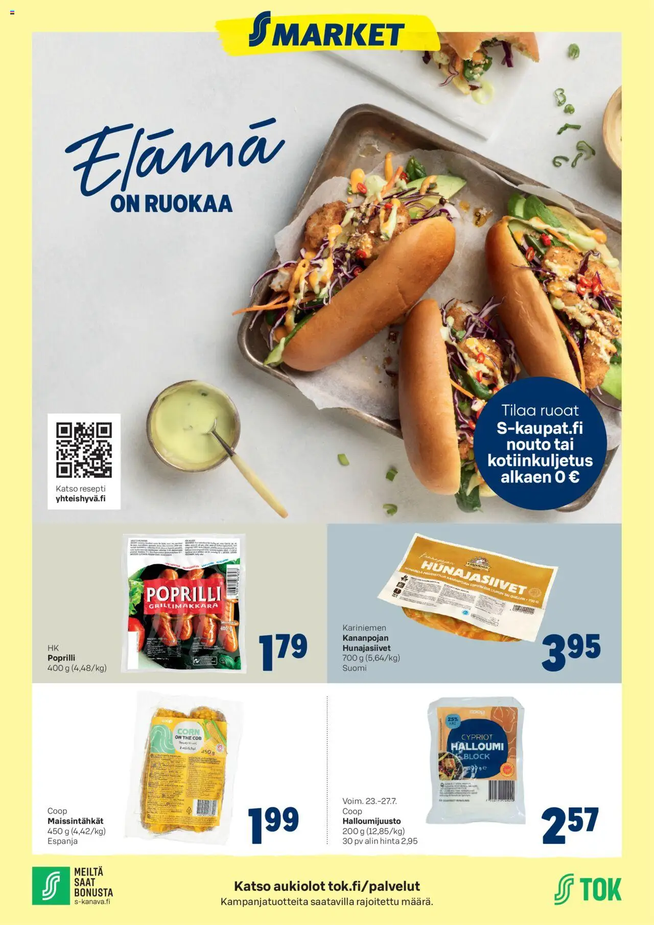 S-market-kaupan Tarjoukset - Elämä on ruokaa voimassa 23/07/2025 - Sivulla 1