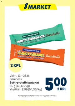 Kaupan S-market Tarjoukset Barebells esikatselu, voimassa 13/08/2025