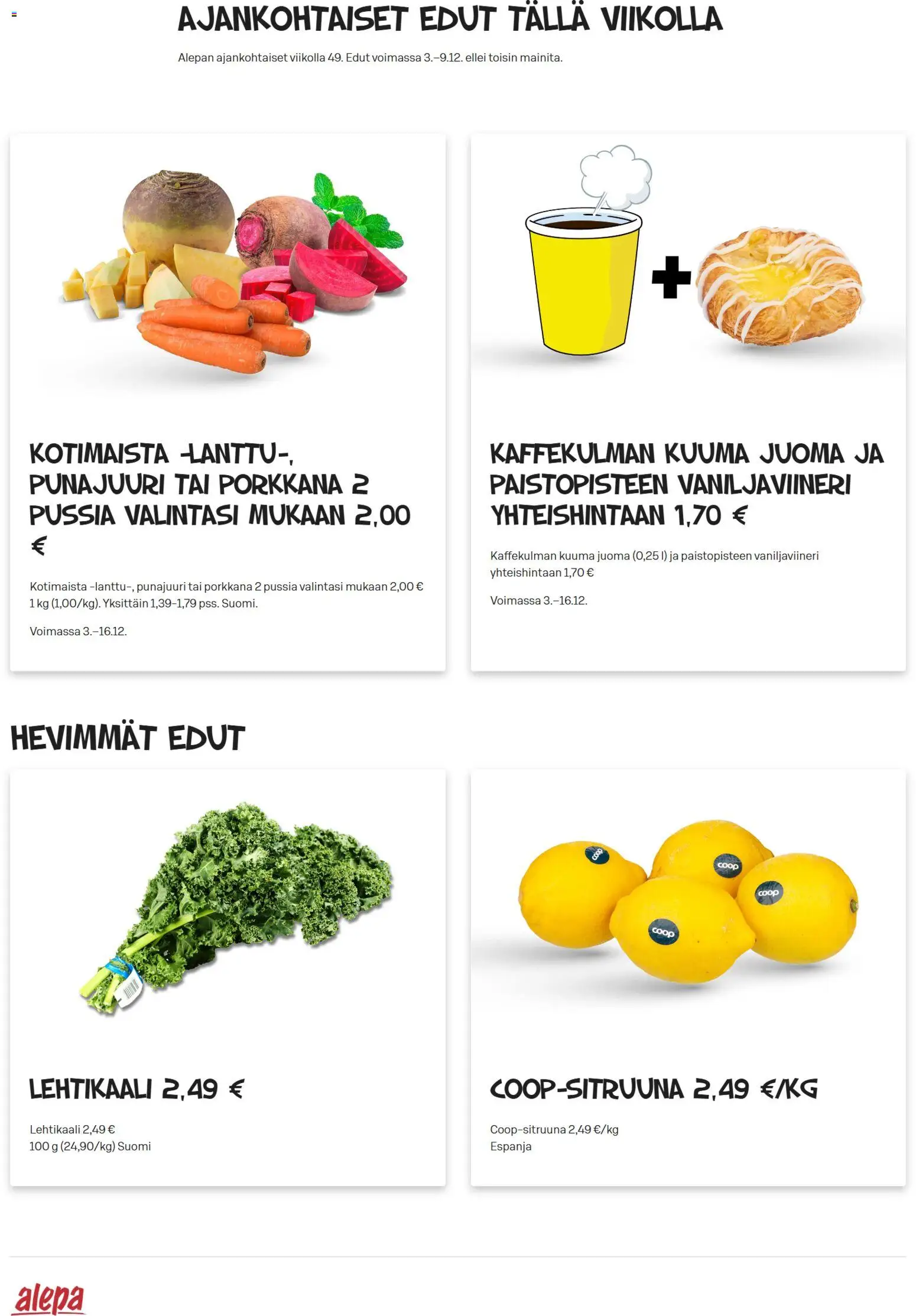 Kaupan Alepa Tarjoukset esikatselu, voimassa 03/12/2025