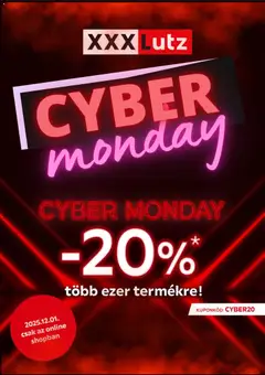XXXLutz - Cyber Monday megtekintése, amely érvényes 2025.12.01.-től