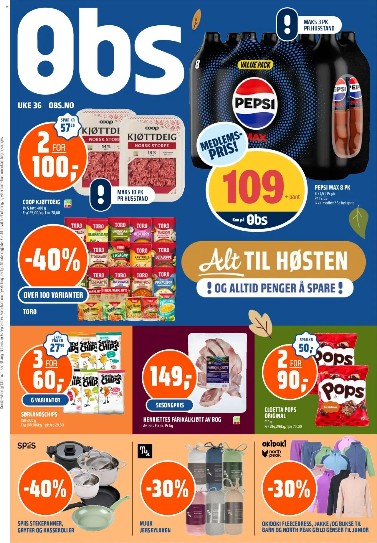 Kundeavis Coop Obs gyldig fra 31/08/2025 - Sidenummer 1