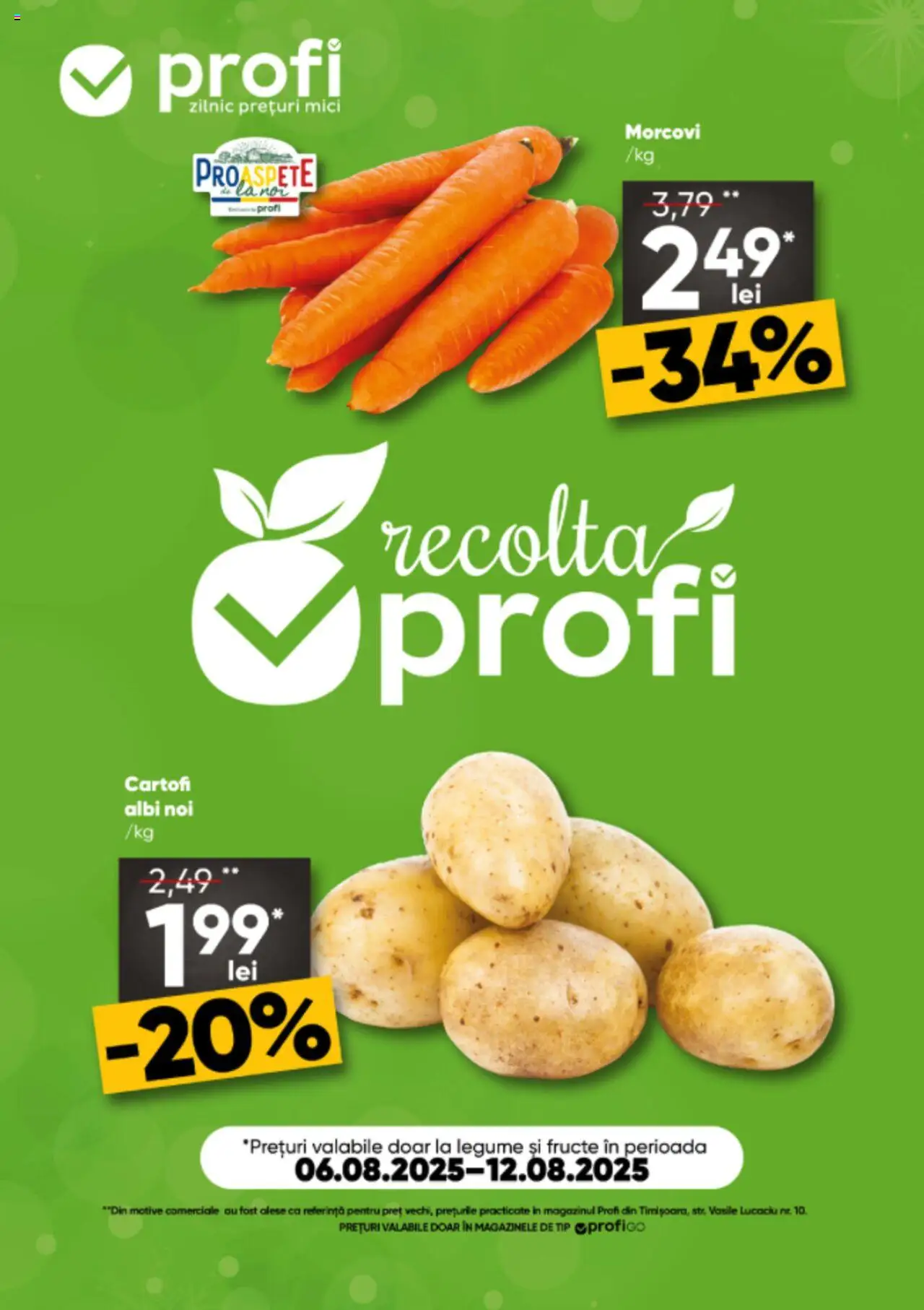 Catalog Profi nou 06.08.2025 - Oferte "Revista Fresh Go" - Pagină 1 - Mici, Legume, Fructe, Cartofi, Tip, Morcovi