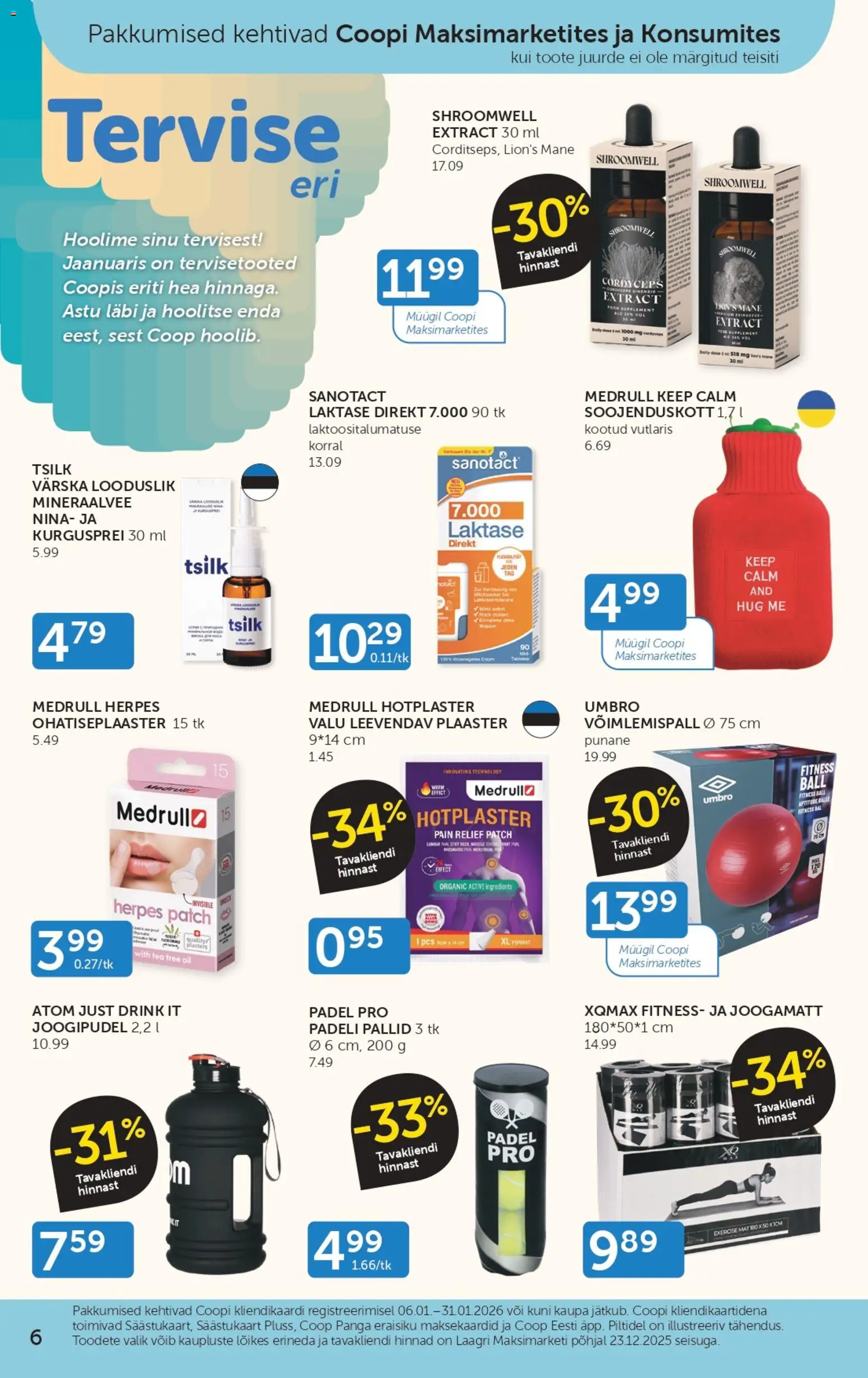 Coop kliendilehe eelvaade alates 2026.01.06