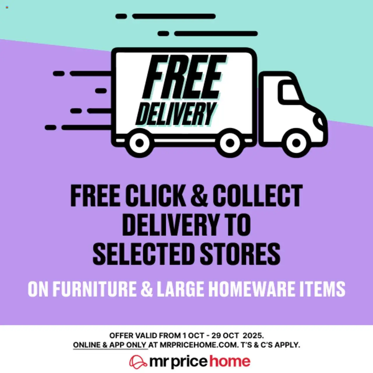 MRP Home Free Delivery Deal from 01/10 - 29/10/2025 > Promotions