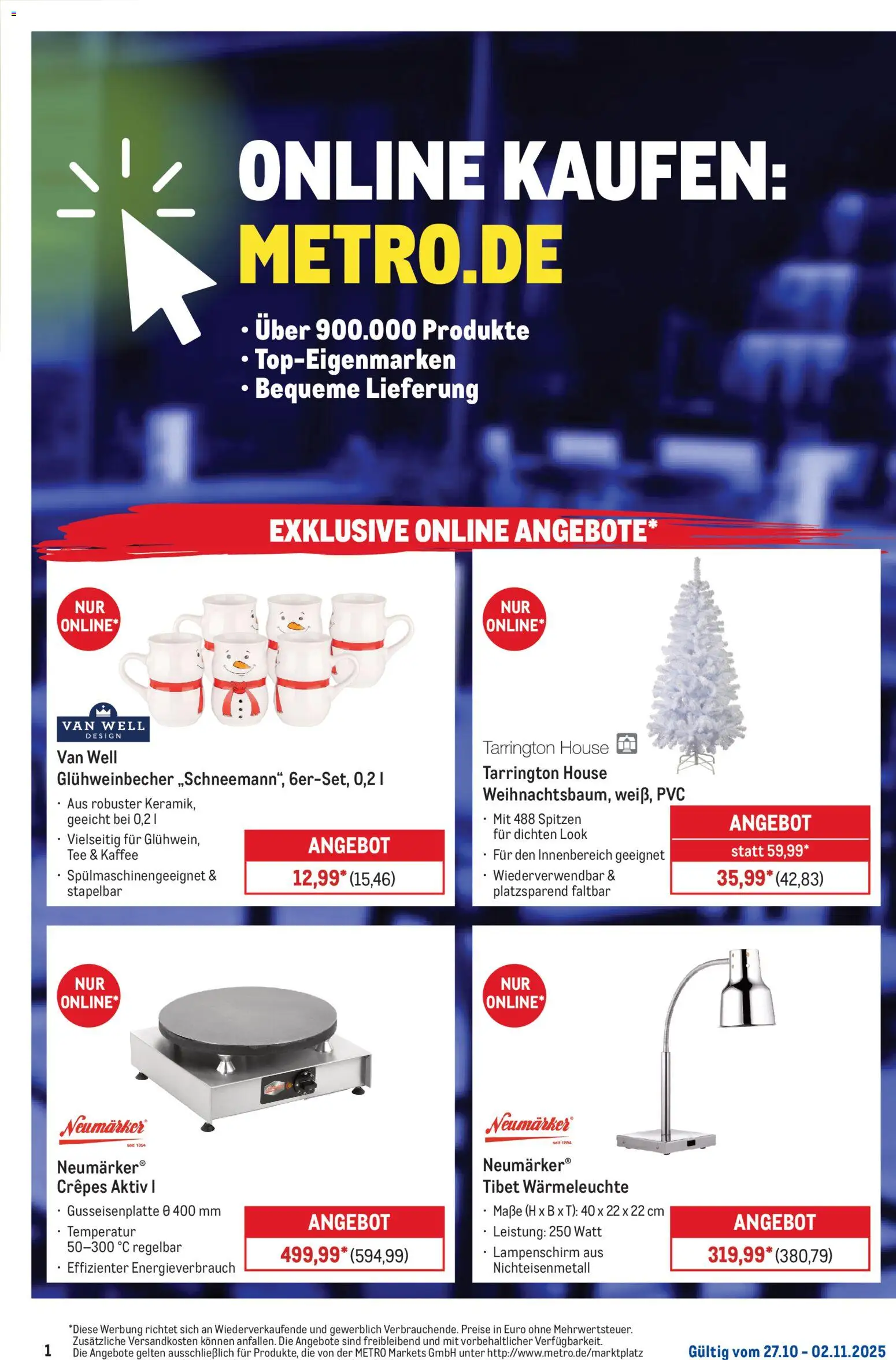 Metro Prospekt ab 27.10.2025 - Online: Wochen-Angebote