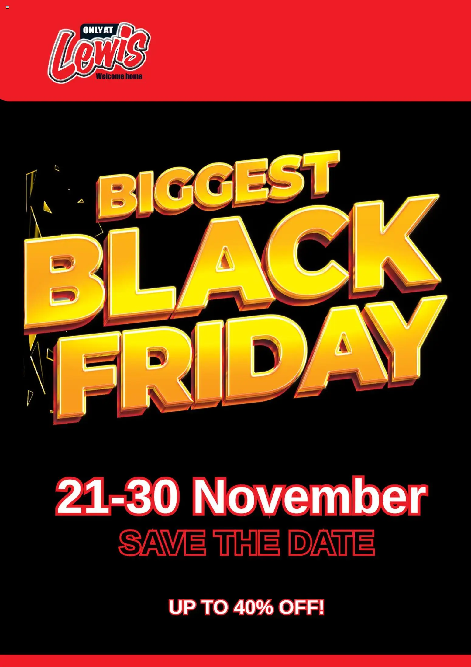 Preview of Lewis Stores flyer valid from 19/11/2025