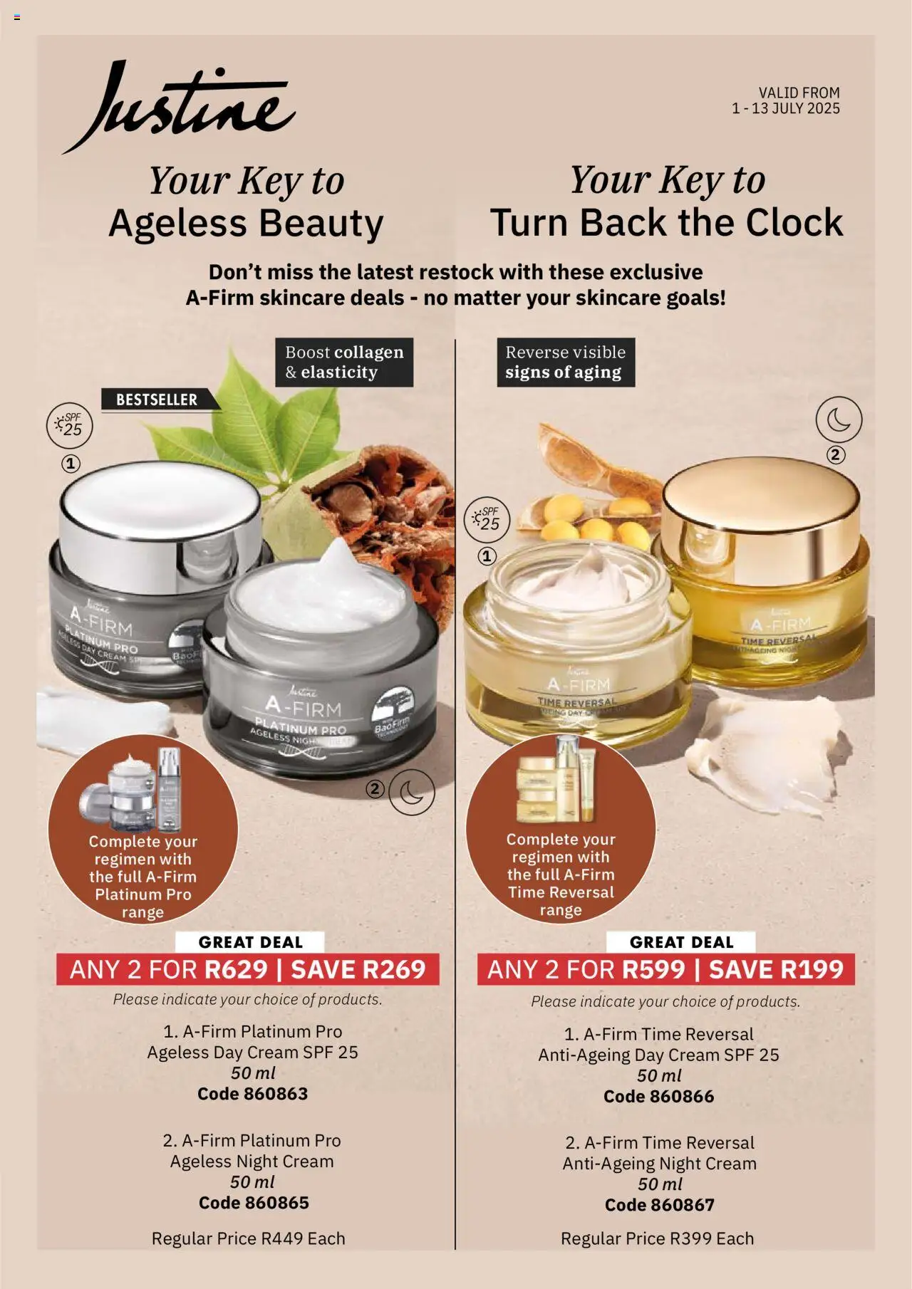 Justine A-Firm Skincare Deals from 01/07 - 13/07/2025 > Promotions