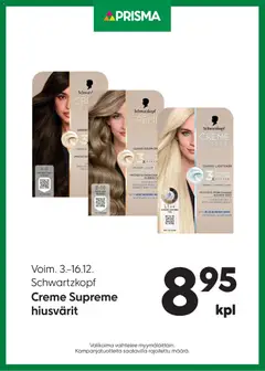 Kaupan Prisma Tarjoukset hiusvärit esikatselu, voimassa 03/12/2025