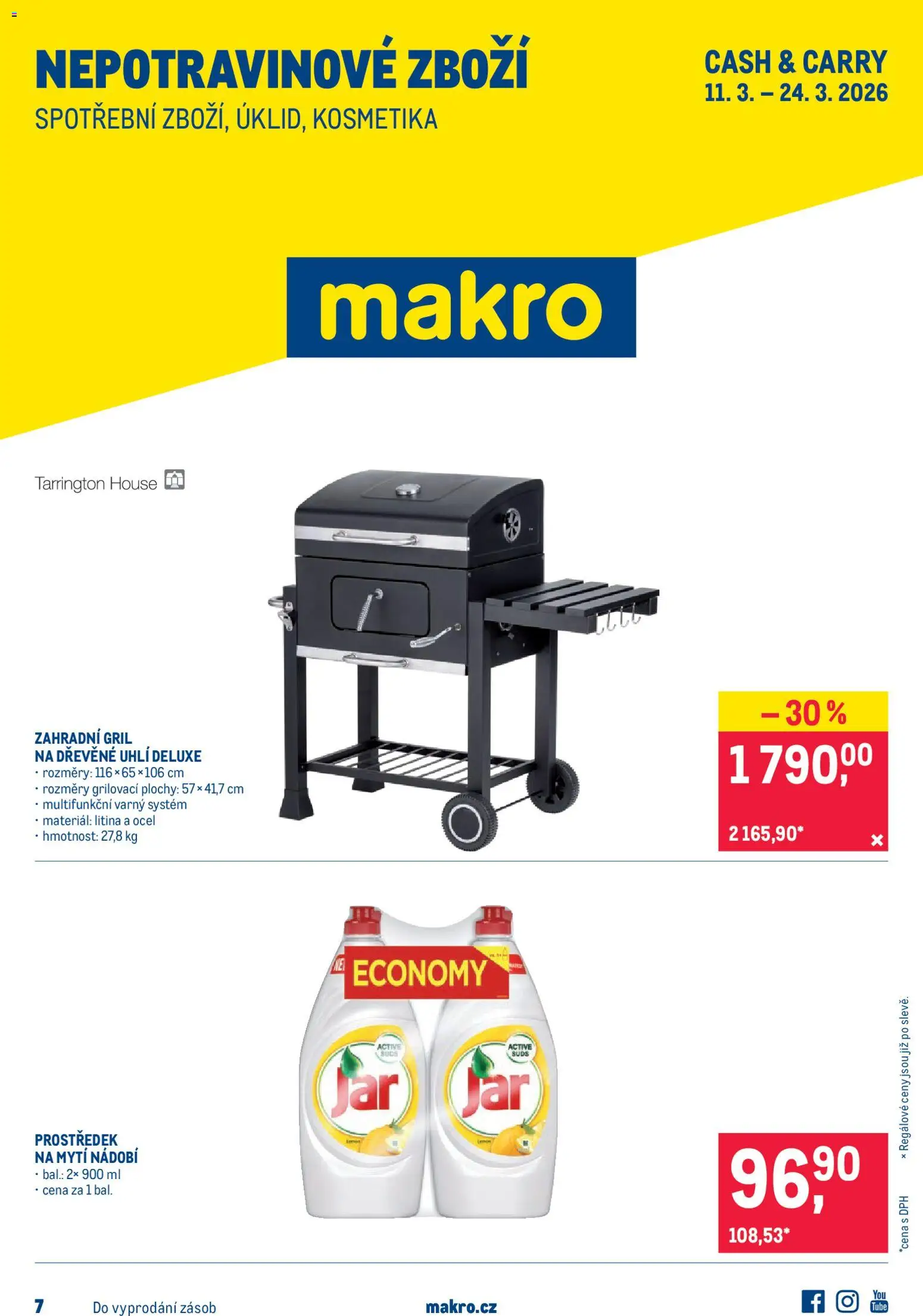 Náhled nabídky: Makro Makro leták - Nepotravinové zboží platný od 11.03.2026 - Gril, Zahradní gril, Nádobí, Dřevěné uhlí, Deluxe, Prostředek na mytí nádobí