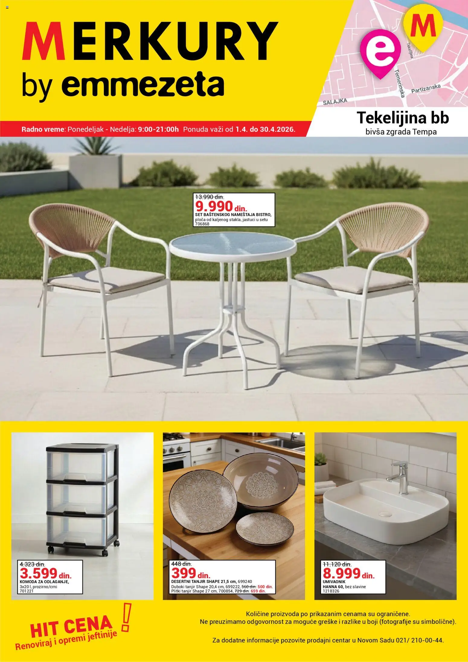 Pregled Emmezeta kataloga - važi od 01.04.2026 - Komoda, Tanjir