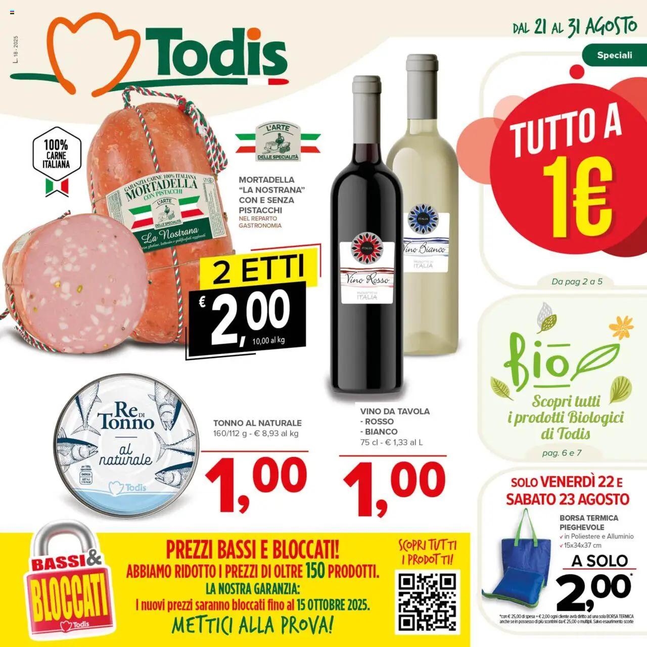 Volantino Todis valido da 21/08/2025 numero di pagina 1