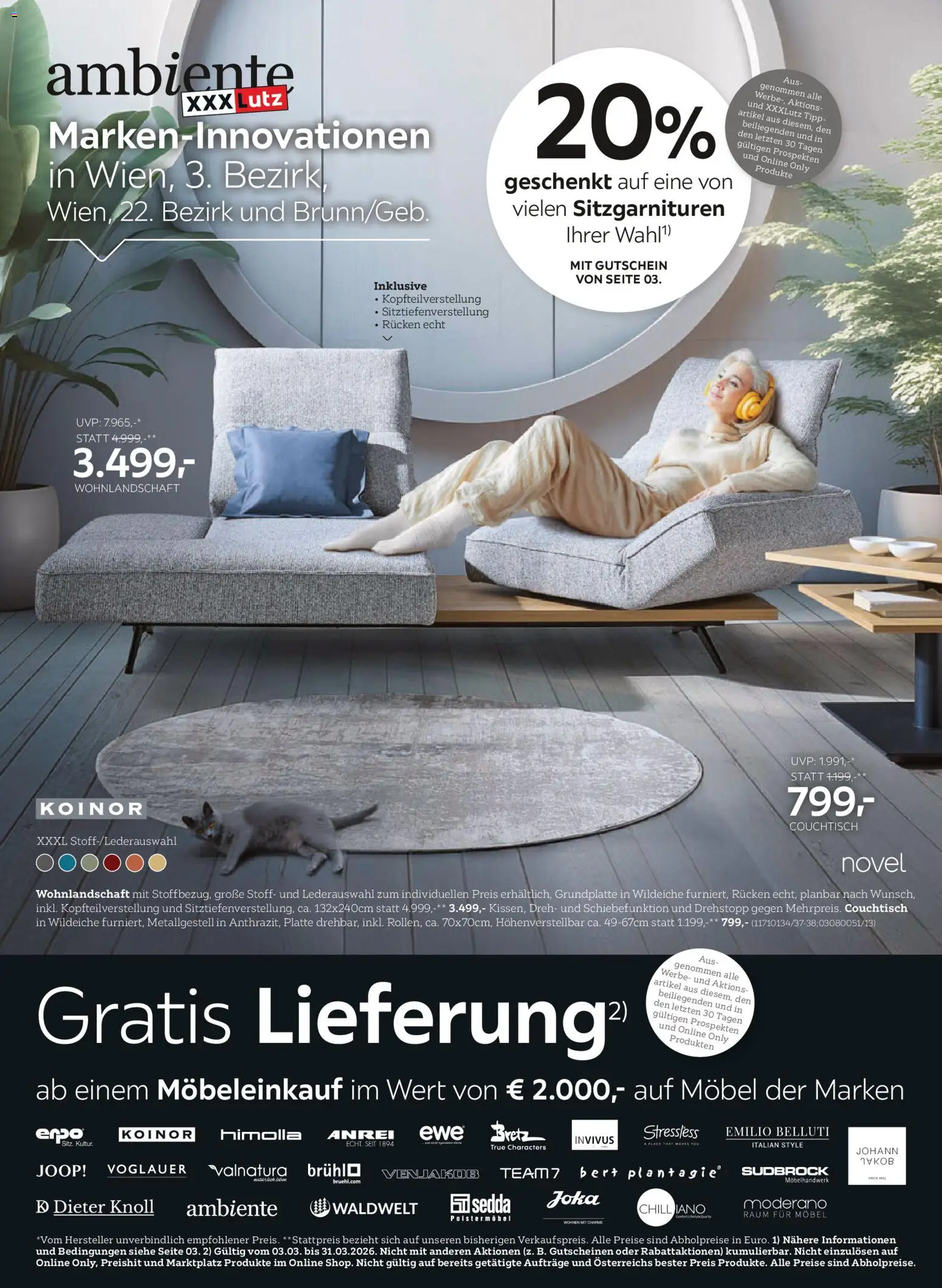 Vorschau der Angebote: XXXLutz XXXLutz Ambiente Marken - Innovationen gültig ab 03.03.2026