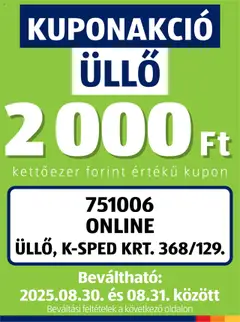 Aldi - Kupón Akció | Üllő megtekintése, amely érvényes 2025.08.30.-től