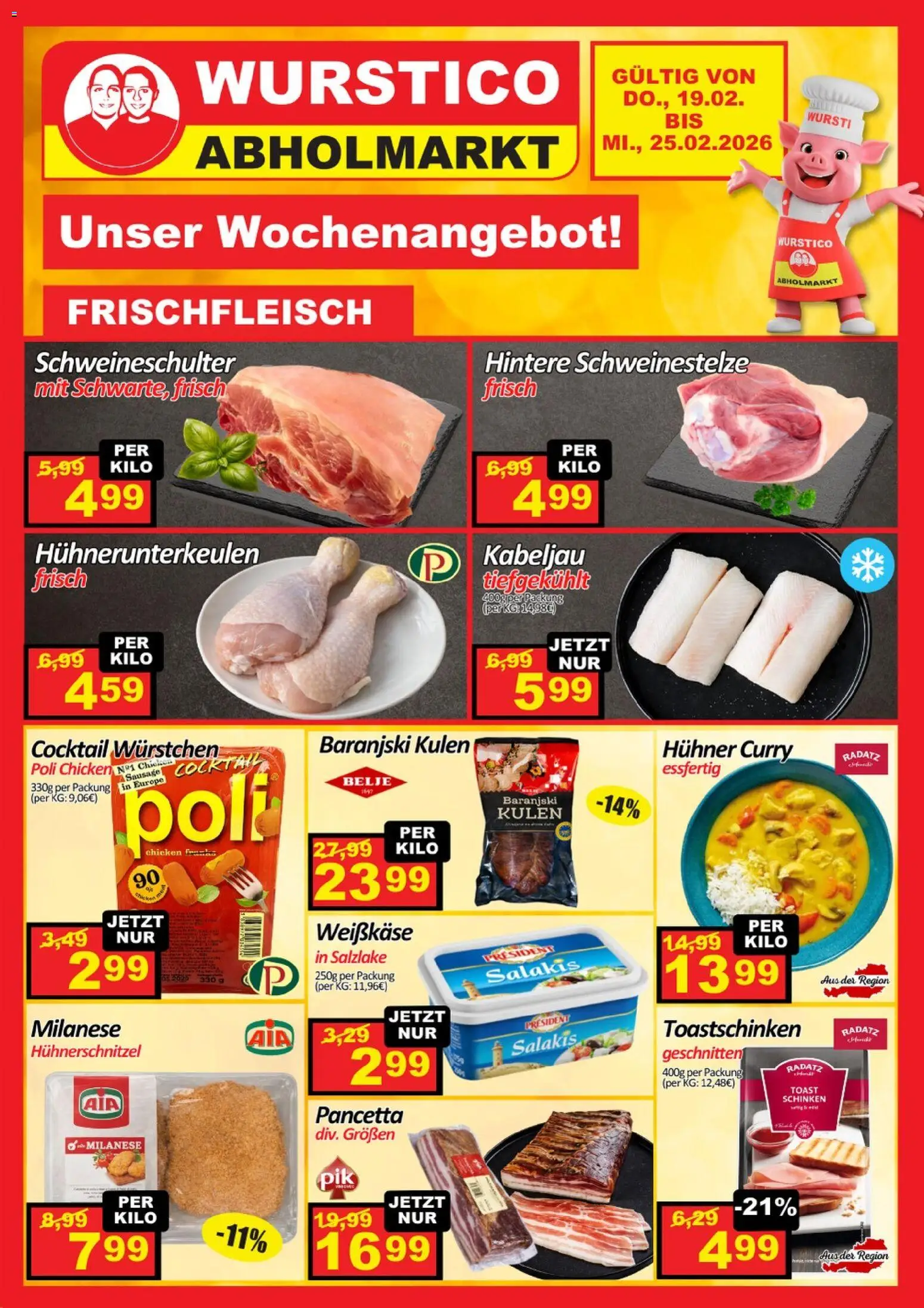 Vorschau der Angebote: Wurstico Abholmarkt Flugblatt gültig ab 19.02.2026 - Schinken, Weißkäse