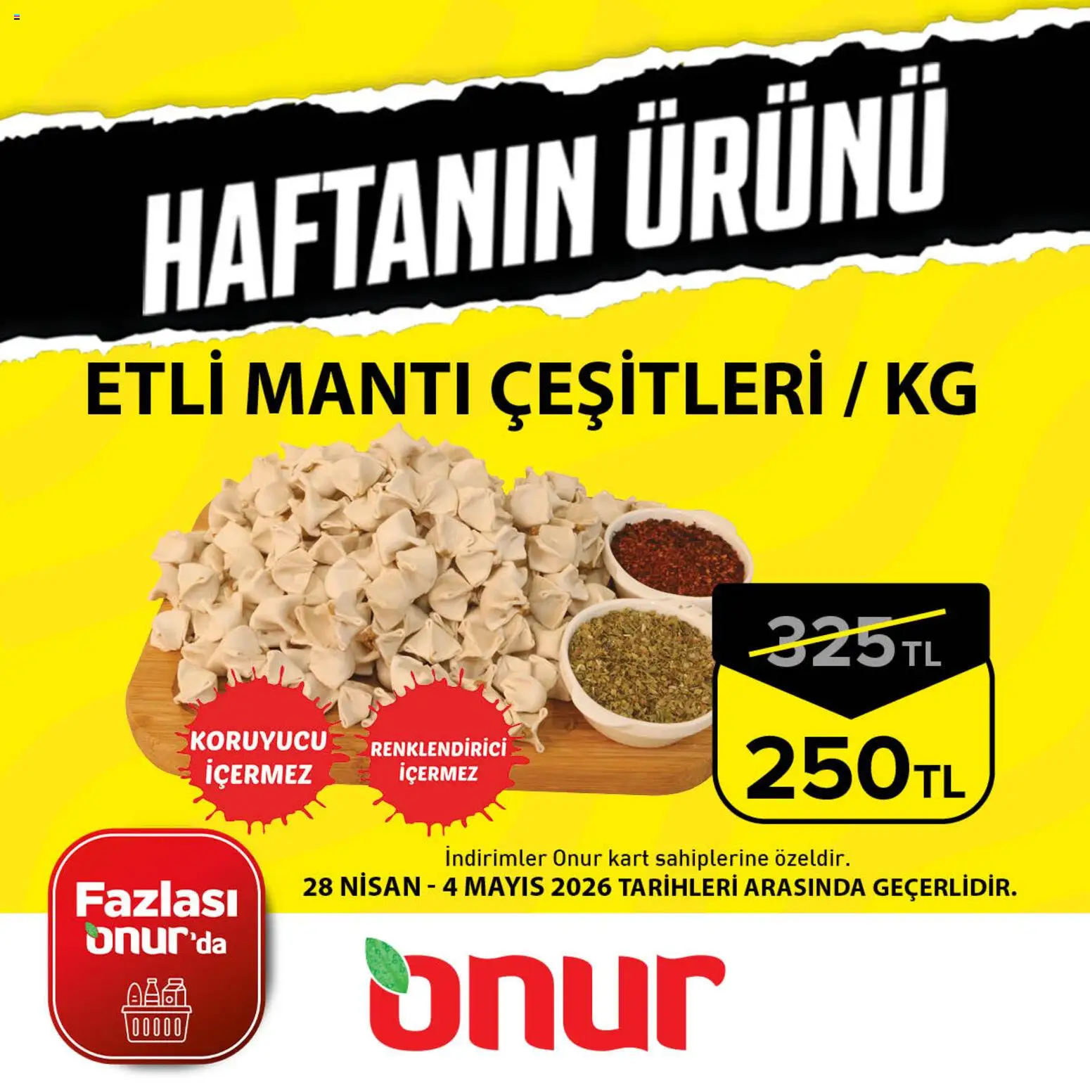 Onur Market Onur Market - Haftanın Ürünü 28.04.2026 - Broşürünün önizlemesi
