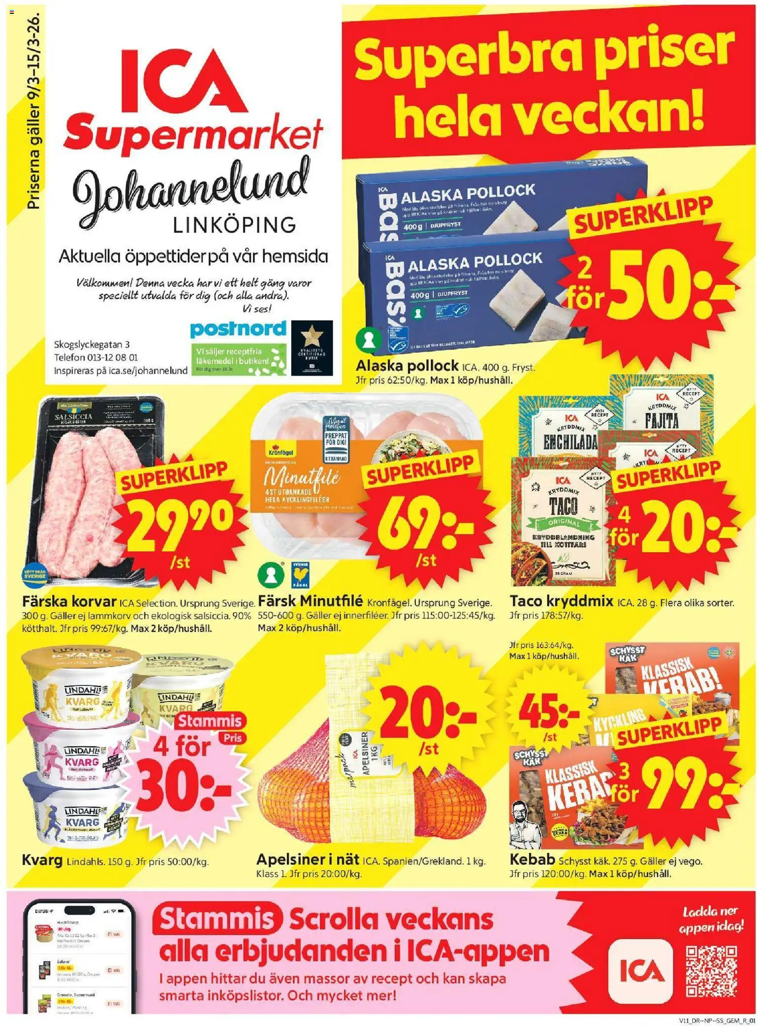 Förhandsgranska reklamblad Linköping från butik ICA Supermarket gäller från 09/03/2026