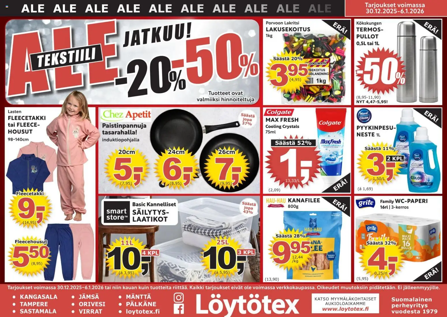 Kaupan Löytötex Tarjoukset esikatselu, voimassa 30/12/2025