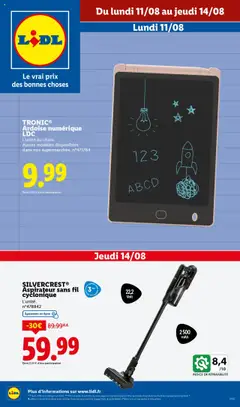 Prévisualisation de Catalogue les bonnes affaires de la semaine du magasin LIDL formulaire valide 11/08/2025