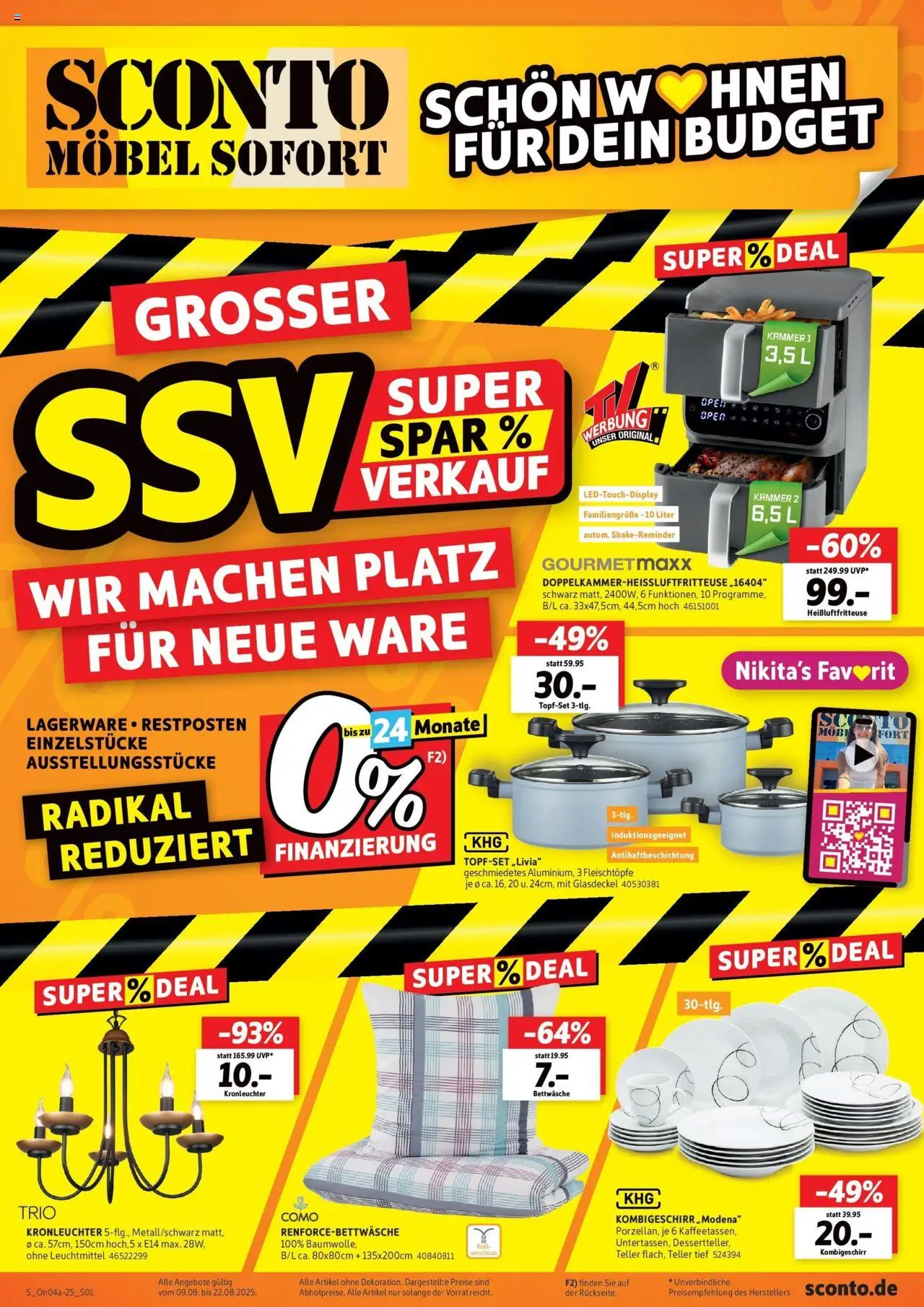 Sconto Prospekt Erfurt (vom 09.08.2025 - 22.08.2025) - Heißluftfritteuse, Bettwäsche