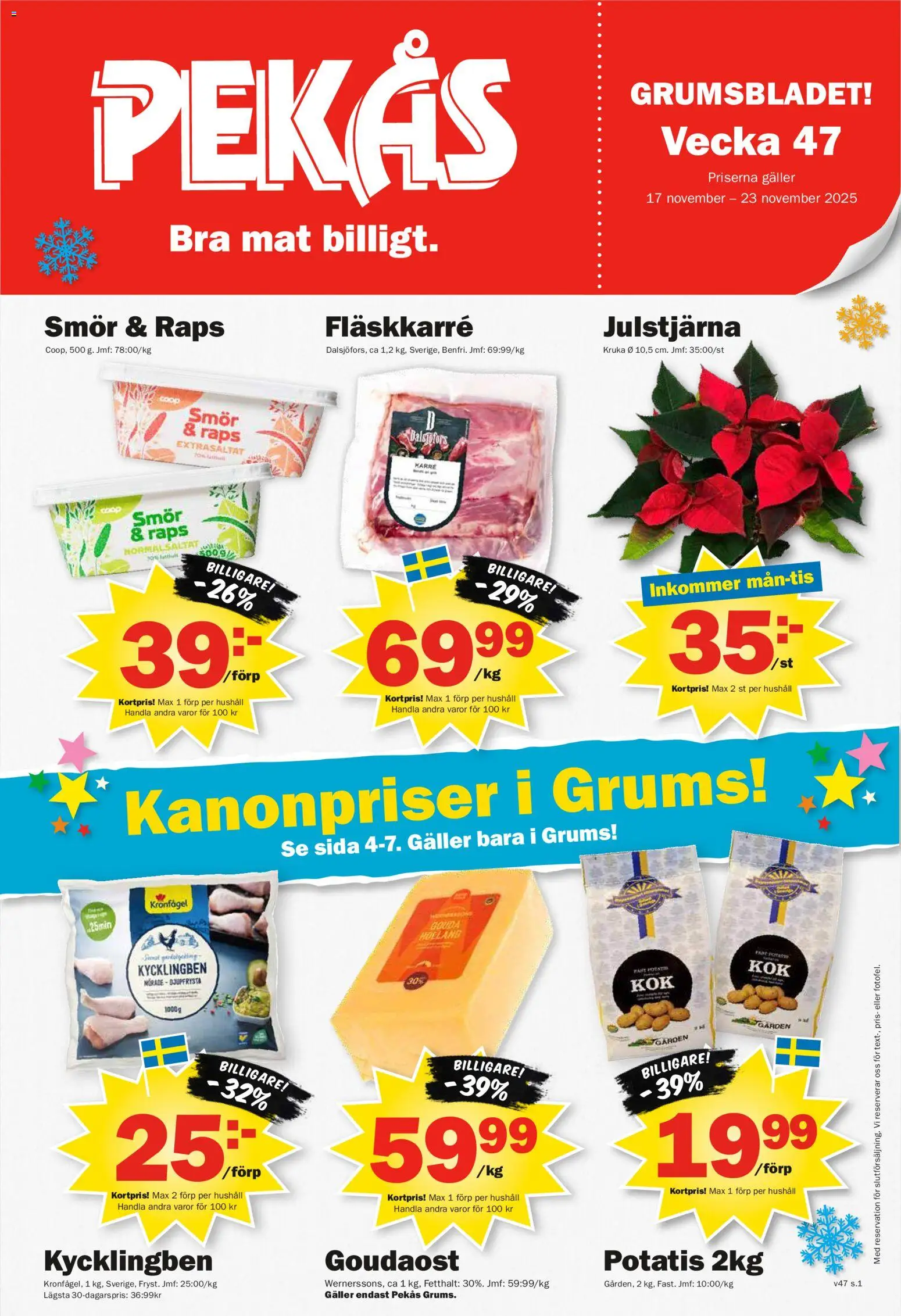 Förhandsgranska reklamblad Aktuella reklamblad Pekås - grums edition från butik Pekås gäller från 17/11/2025