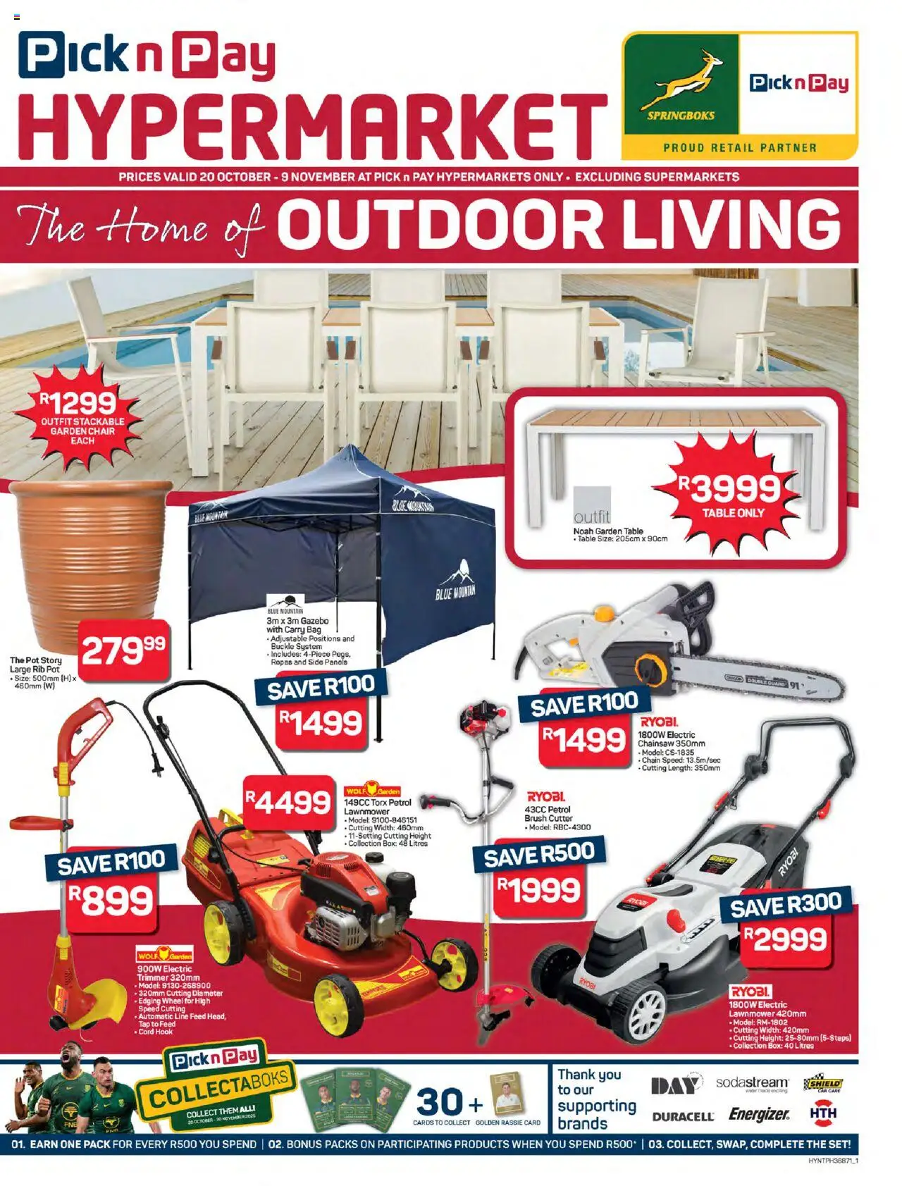 Pick n Pay Hypermarket Outdoor Specials from 20/10 - 09/11/2025 > Promotions