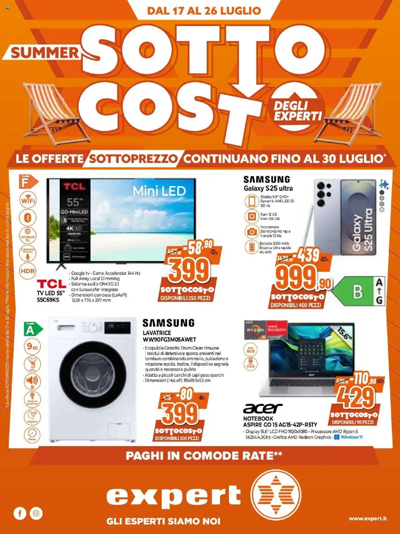 Volantino Expert valido da 17/07/2025 numero di pagina 1