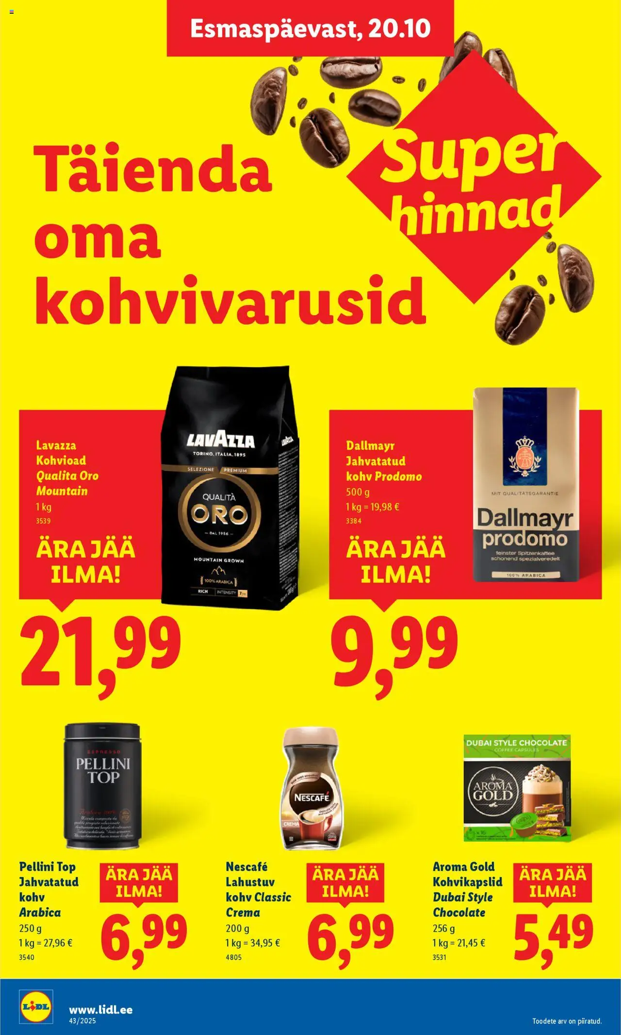 Lidl kliendilehe eelvaade alates 2025.10.20