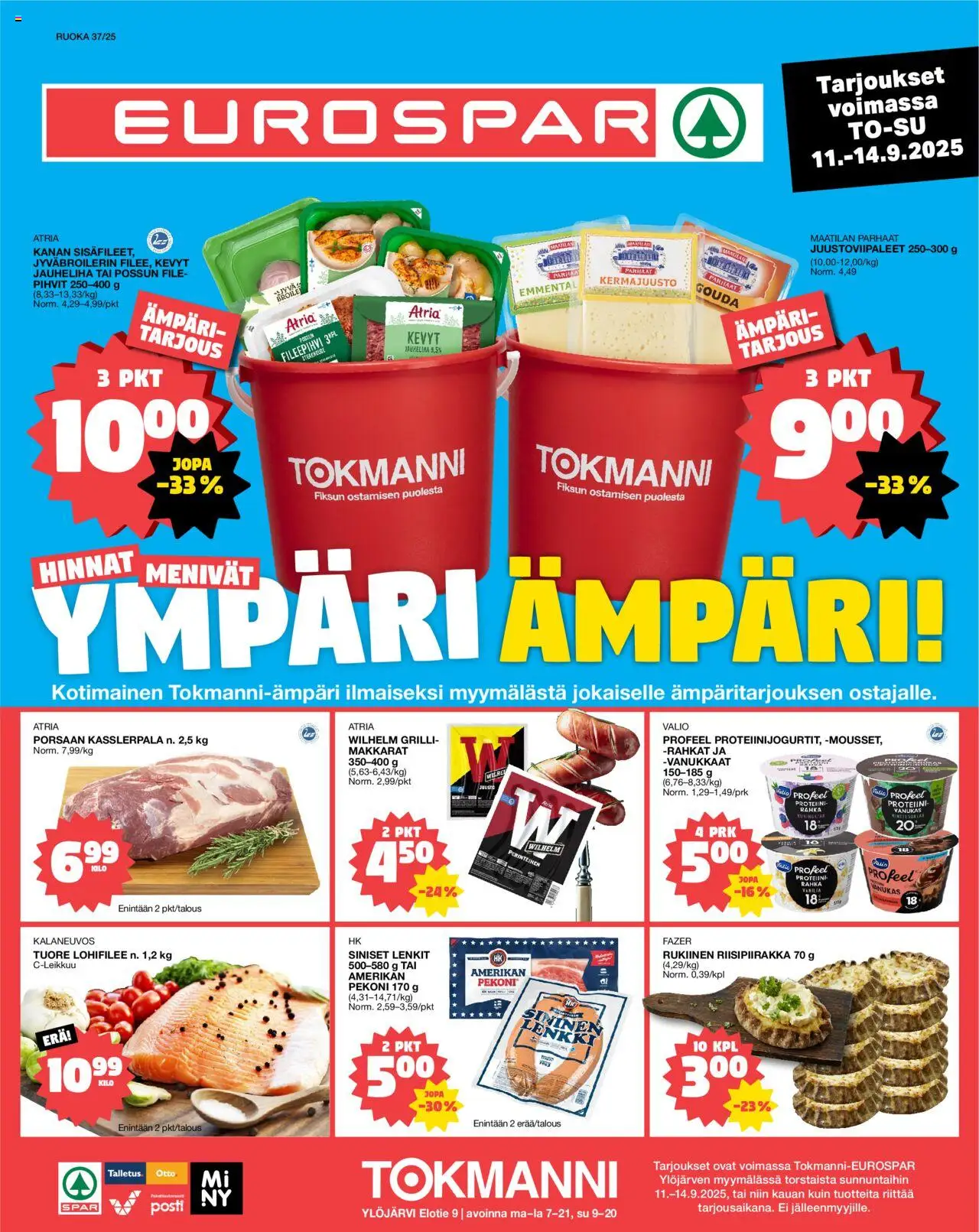 Tokmanni-kaupan EUROSPAR Ylöjärvi Ruokasanomat voimassa 11/09/2025 - Sivulla 1