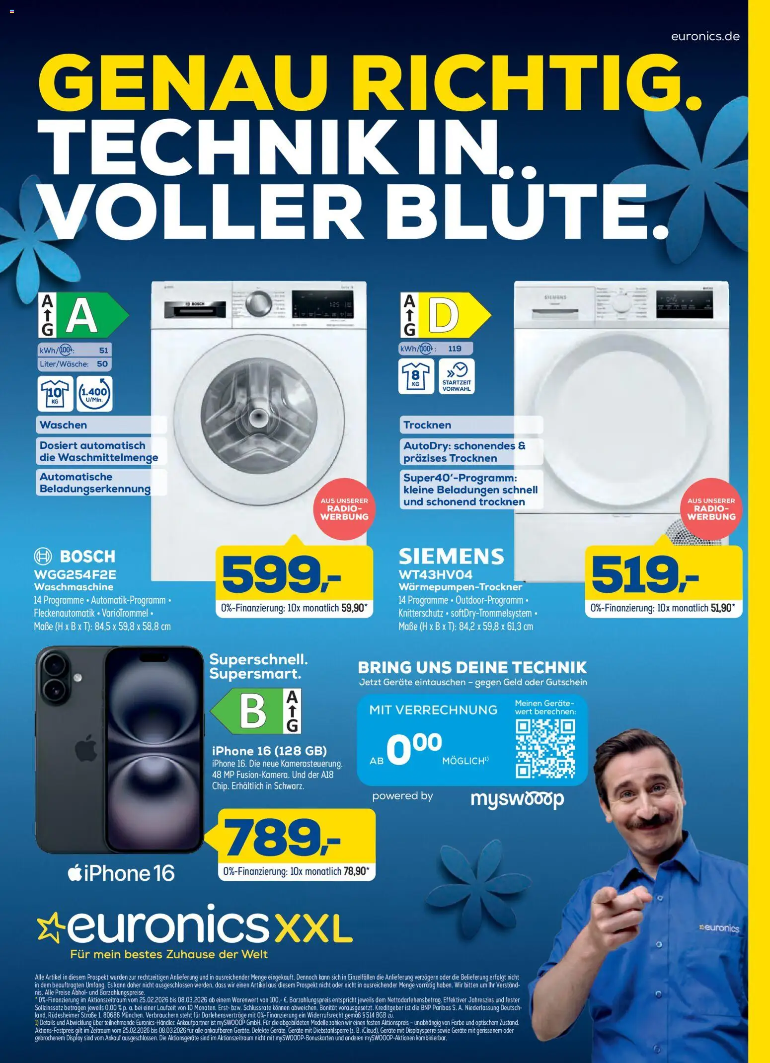 Vorschau von dem Prospekt des Geschäftes Euronics, gültig ab dem 25.02.2026 - Iphone, Waschmaschine, Bosch, Siemens, Radio
