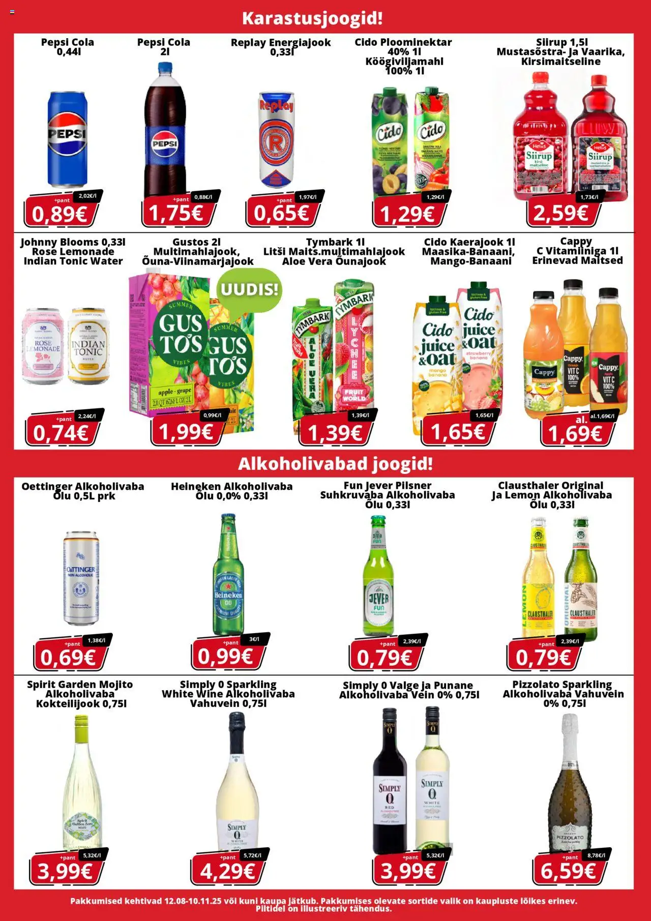 A1000 Market kliendilehe eelvaade alates 2025.08.12