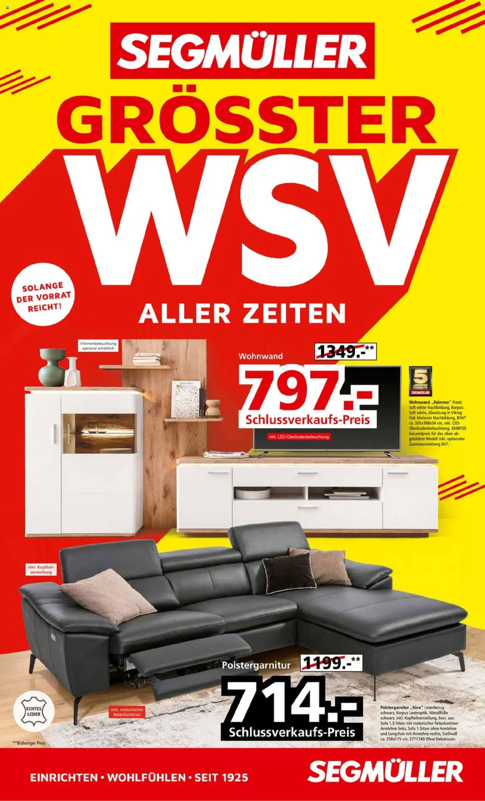 Vorschau von dem Prospekt des Geschäftes Segmüller, gültig ab dem 10.01.2026 - Sofa, Wohnwand