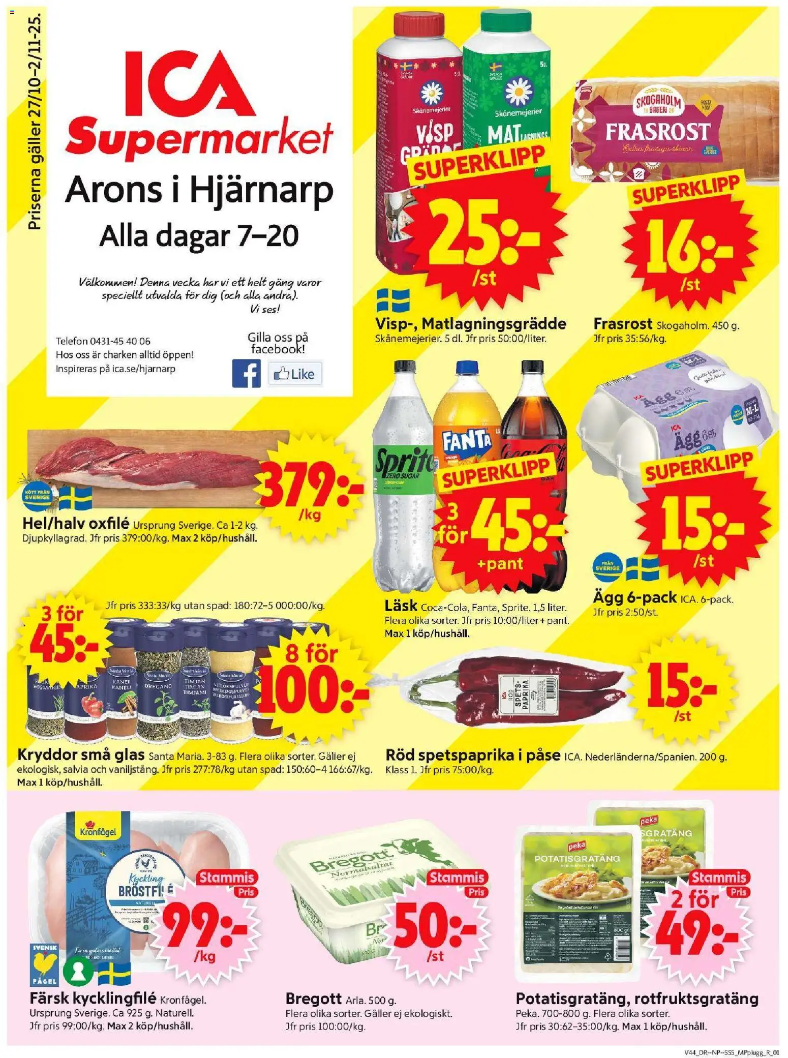 Förhandsgranska reklamblad Hjärnarp från butik ICA Supermarket gäller från 27/10/2025