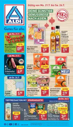 Vorschau von dem Prospekt des Geschäftes Aldi, gültig ab dem 21.07.2025