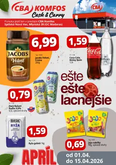 Náhľad CBA Komfos letáku platného od 01.04.2026
