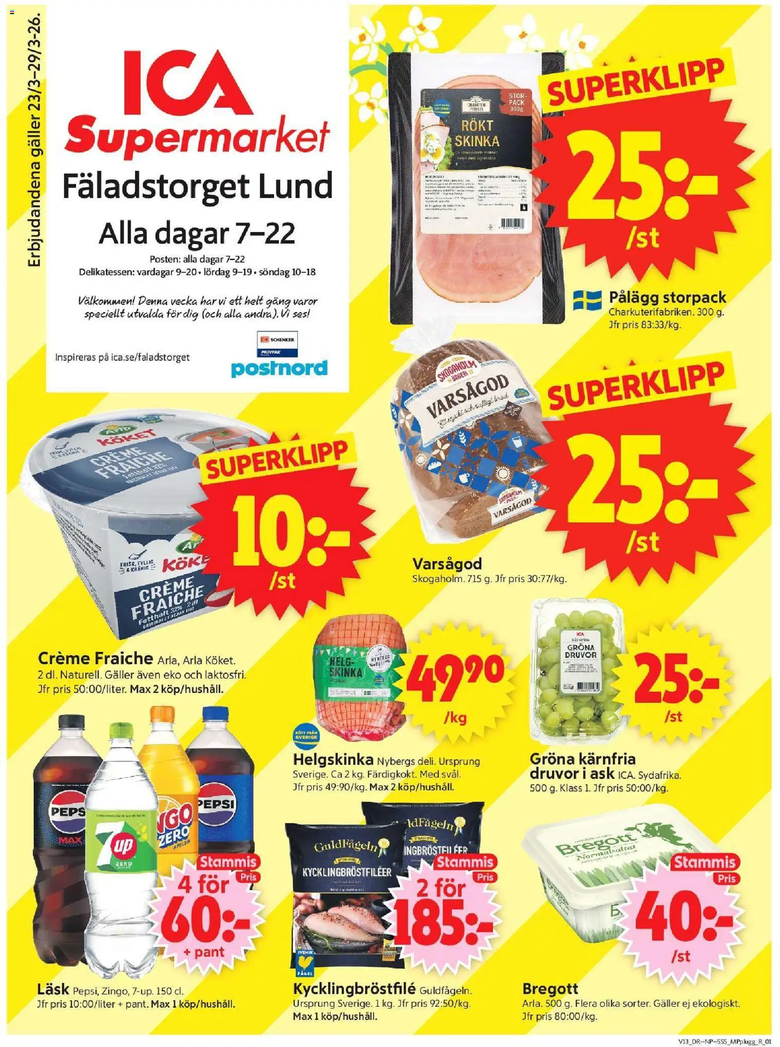 Förhandsgranska reklamblad Lund från butik ICA Supermarket gäller från 23/03/2026