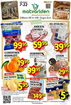 Förhandsgranska reklamblad Aktuella reklamblad Matvärlden från butik Matvärlden gäller från 12/01/2026