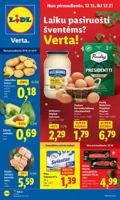LIDL parduotuvės leidinio Leidinys galiojančio nuo 2025.12.15 peržiūra