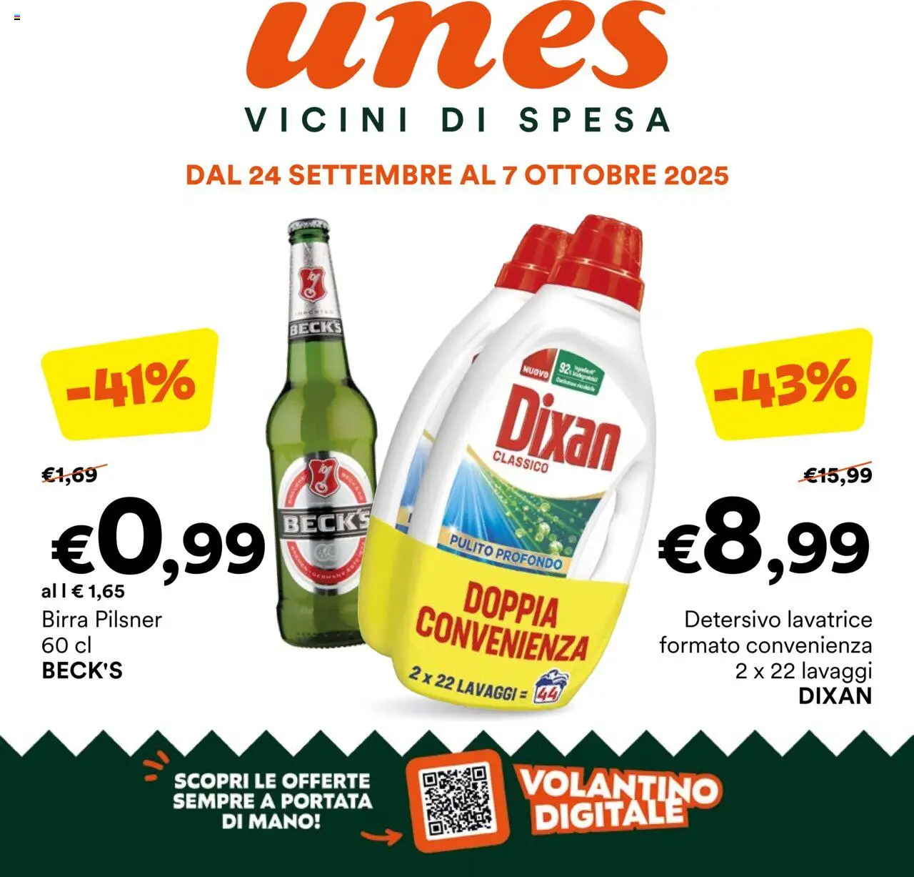 Volantino Unes valido da 24/09/2025 numero di pagina 1