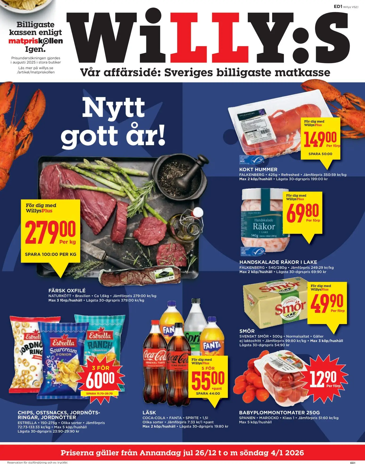 Förhandsgranska reklamblad Aktuella reklamblad Willys från butik Willys gäller från 26/12/2025