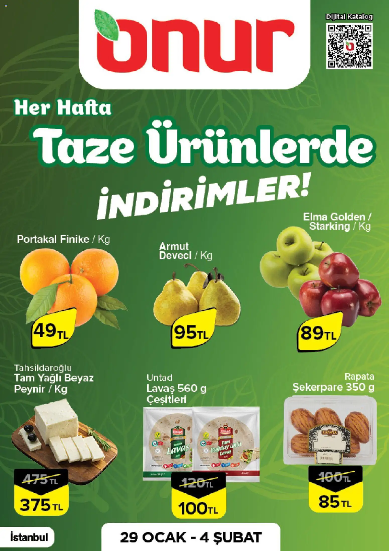Onur Market Taze Ürünlerde İndirimler - İstanbul 29.01.2026 - Broşürünün önizlemesi
