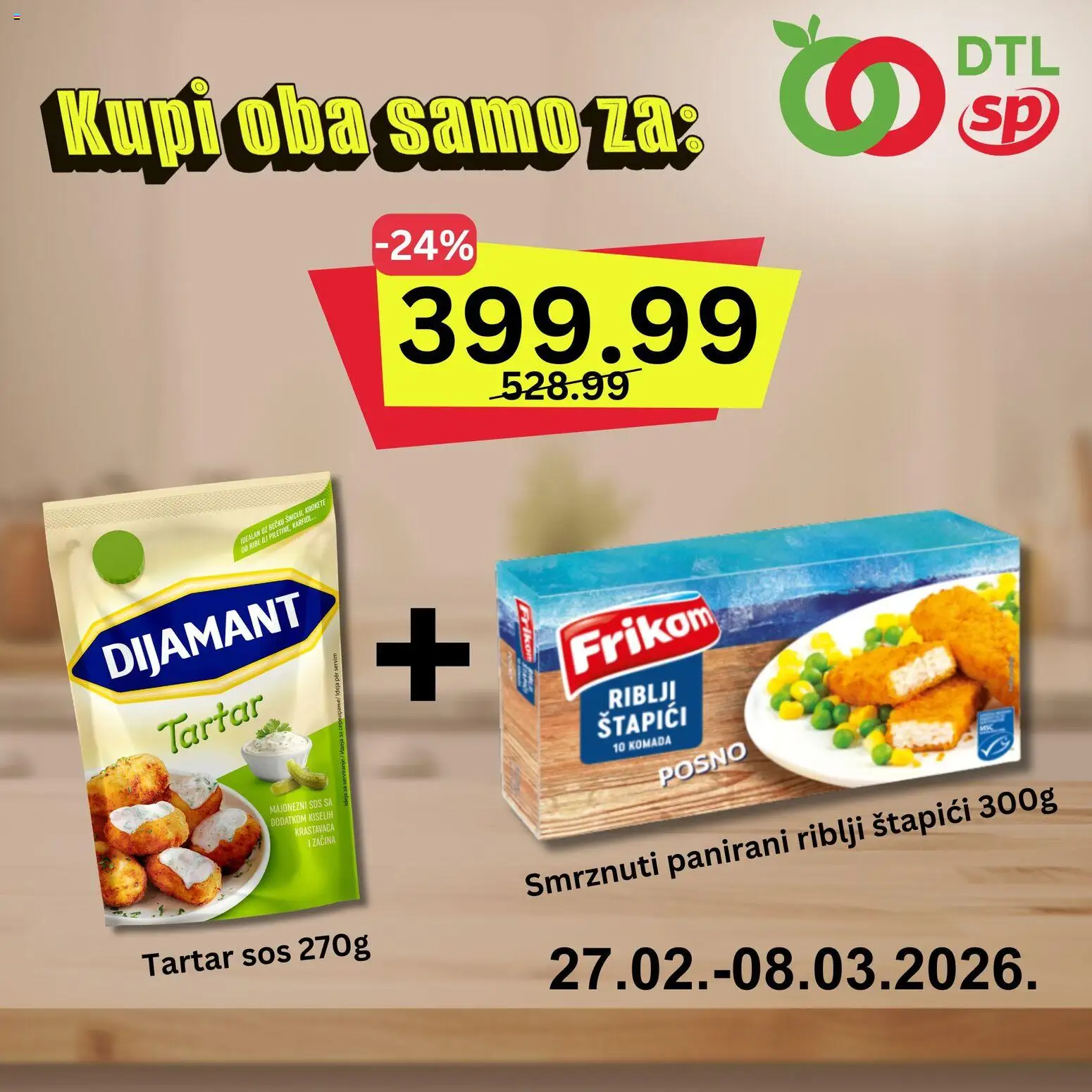 Pregled Senta Promet kataloga - važi od 27.02.2026 - Tartar sos, Karfiol, Sos, Riblji štapići