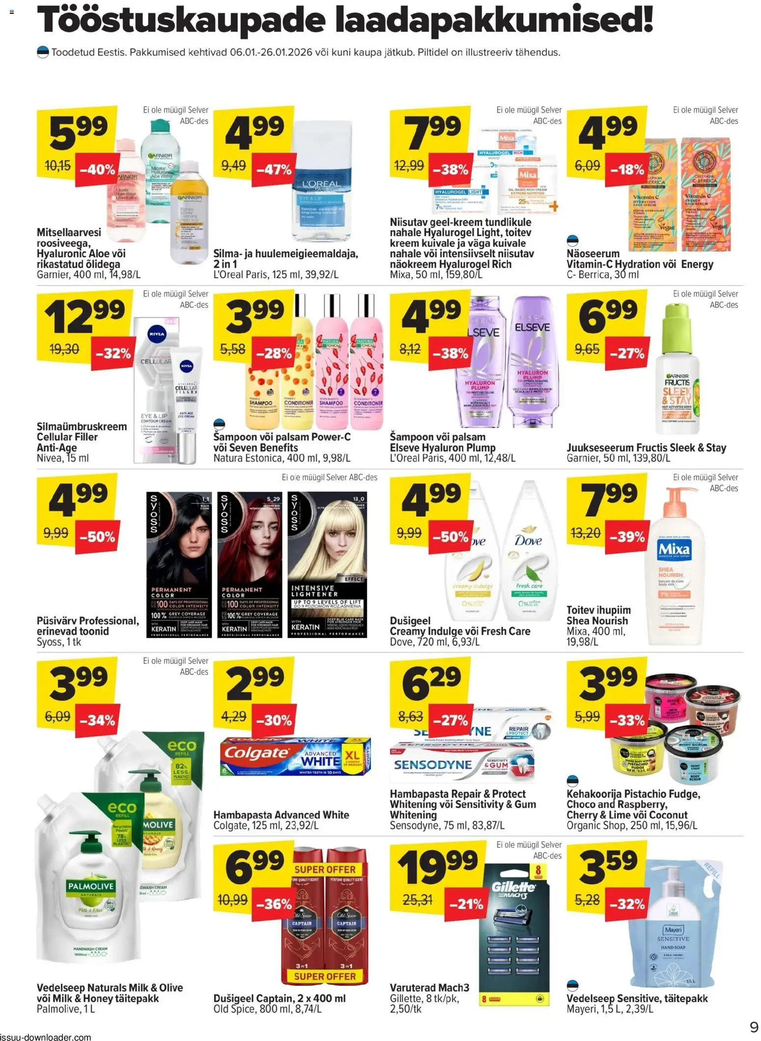 Selver kliendilehe eelvaade alates 2026.01.06