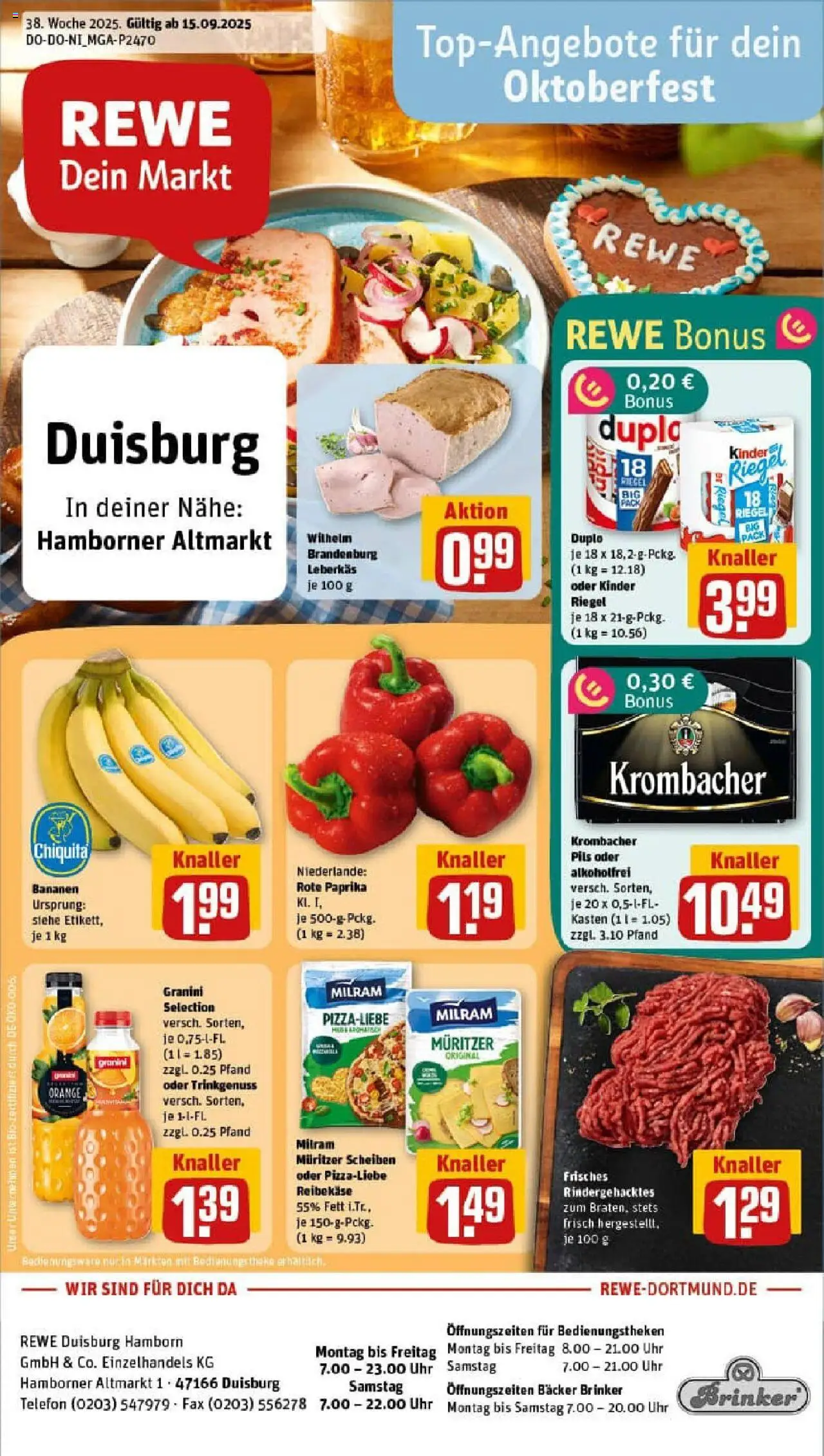REWE Prospekt ab 14.09.2025 nächste Woche - Prospekt Duisburg	