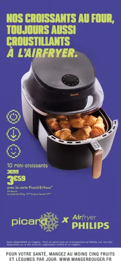 Prévisualisation de Nos croissants au four toujours réussis, croustillants à l'Airfryer Philips du magasin Picard formulaire valide 13/10/2025