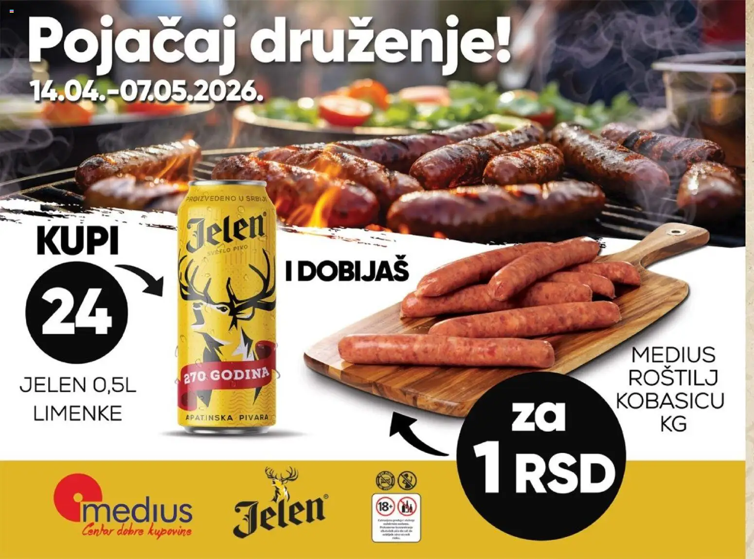 Pregled Medius kataloga - važi od 14.04.2026 - Roštilj, Pivo