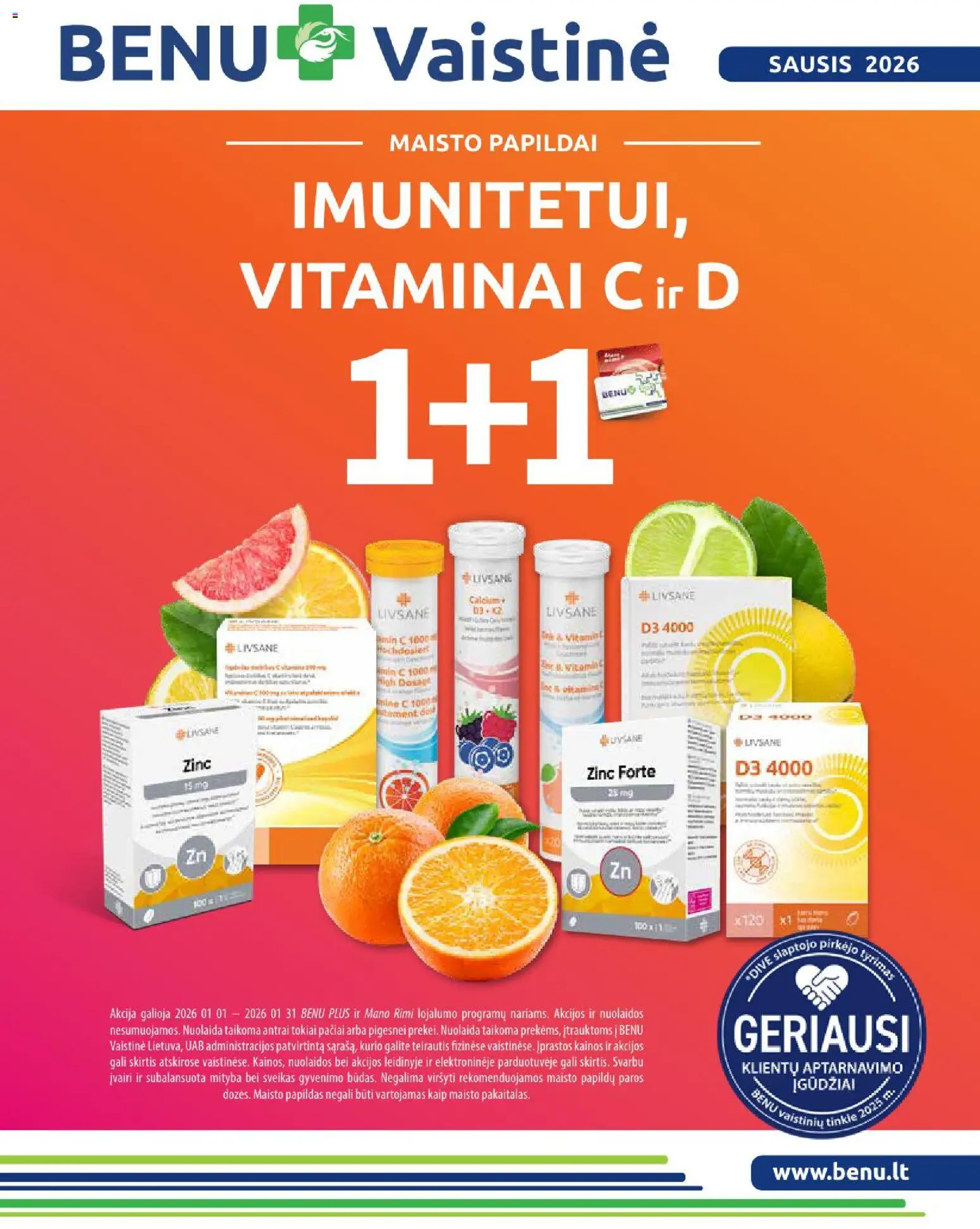 BENU parduotuvės leidinio Leidinys galiojančio nuo 2026.01.01 peržiūra
