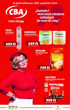 CBA - Akciós újság CBA megtekintése, amely érvényes 2025.09.18.-től