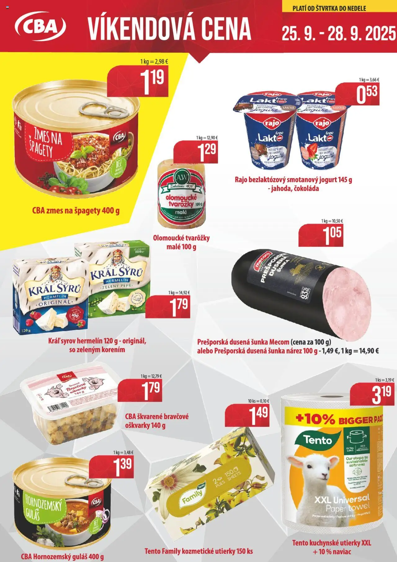 CBA Verex Víkendová cena (25.09. - 28.09.2025) - Akčná ponuka