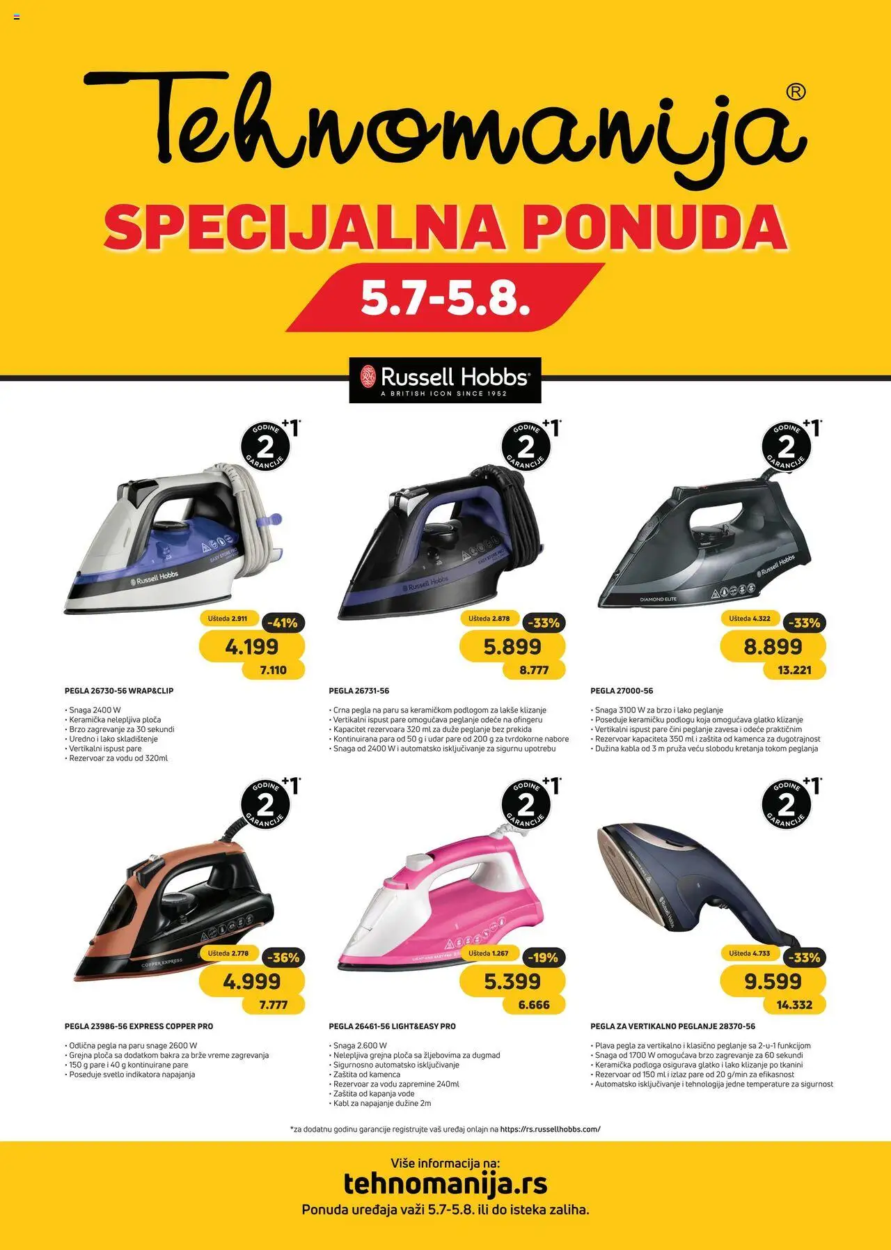 Tehnomanija katalog važi od 05.07.2025 - stranica 1 - Pegla, Kabl, Zavesa, Pegla na paru