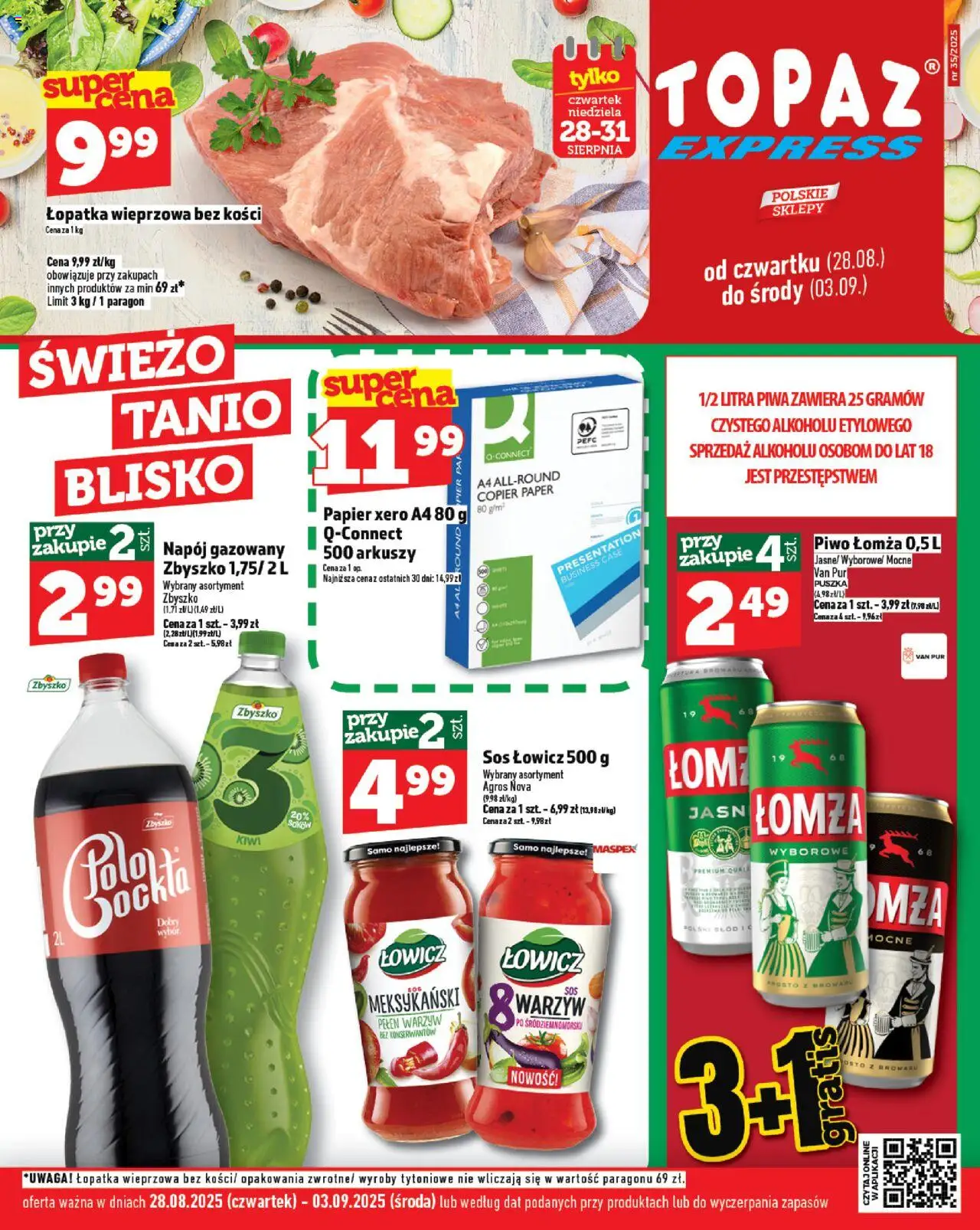 Topaz Express od 28.08.2025 - Nowa Gazetka - Numer strony 1